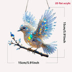 Colorful Stained Bird Window Hanging Decor