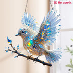 Colorful Stained Bird Window Hanging Decor