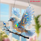 Colorful Stained Bird Window Hanging Decor