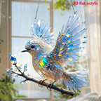 Colorful Stained Bird Window Hanging Decor