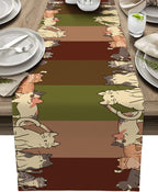 Cartoon Animal Farmhouse Table Runner for Kitchen &amp; Dining Decor