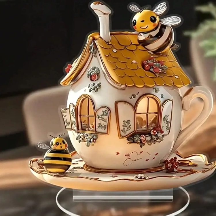 Honeycomb Teapot Decorative Plaque for Kitchen &amp; Dining Table Decor