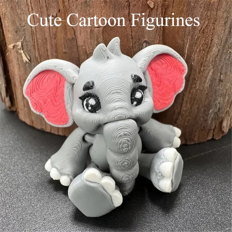 Movable Elephant Figurine for Desk &amp; Home Decoration