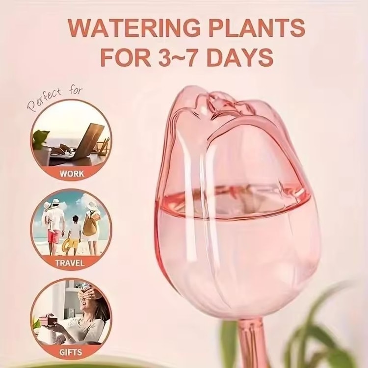 Pink Tulip Self-Watering Bulbs for Indoor &amp; Outdoor Plants