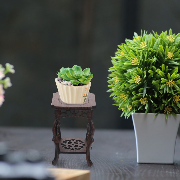Rustic Wooden Plant Stand for Pots &amp; Decor Display