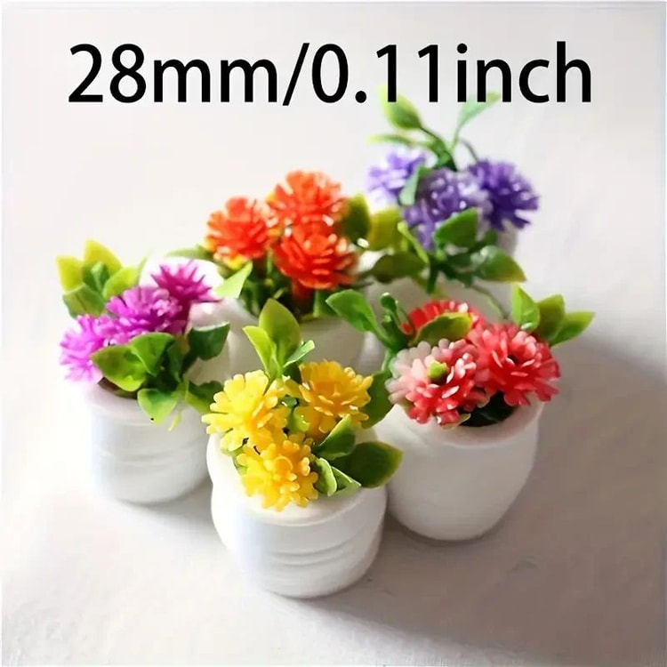 Mini Artificial Flower Pots Set for Desk &amp; Home Decor