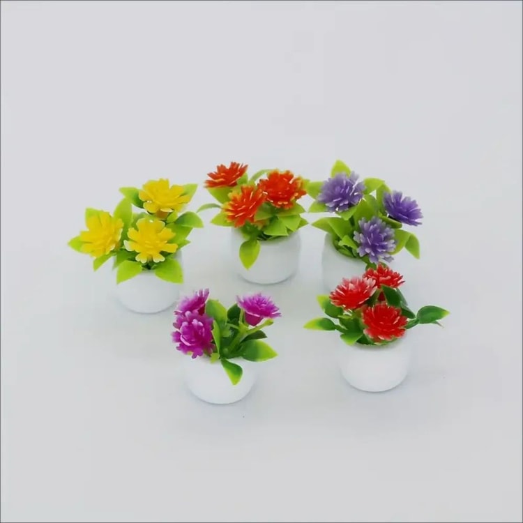 Mini Artificial Flower Pots Set for Desk &amp; Home Decor