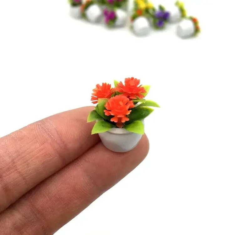 Mini Artificial Flower Pots Set for Desk &amp; Home Decor