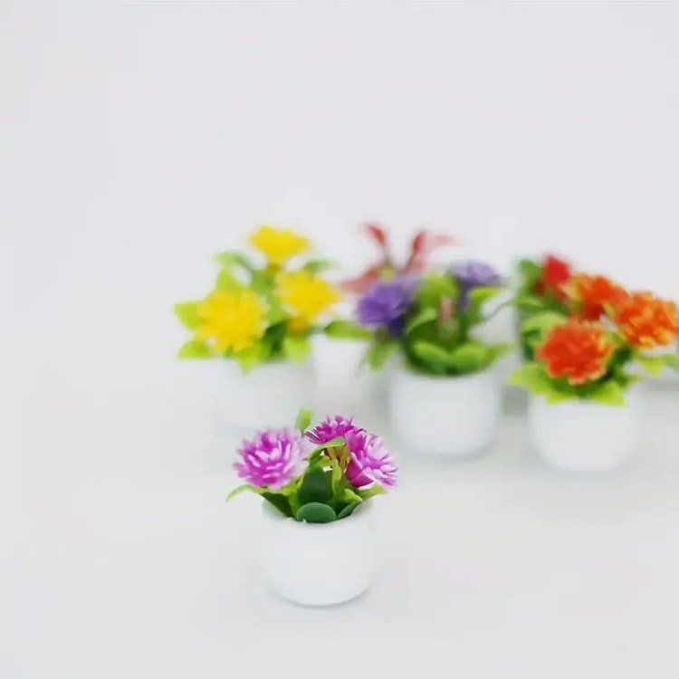 Mini Artificial Flower Pots Set for Desk &amp; Home Decor