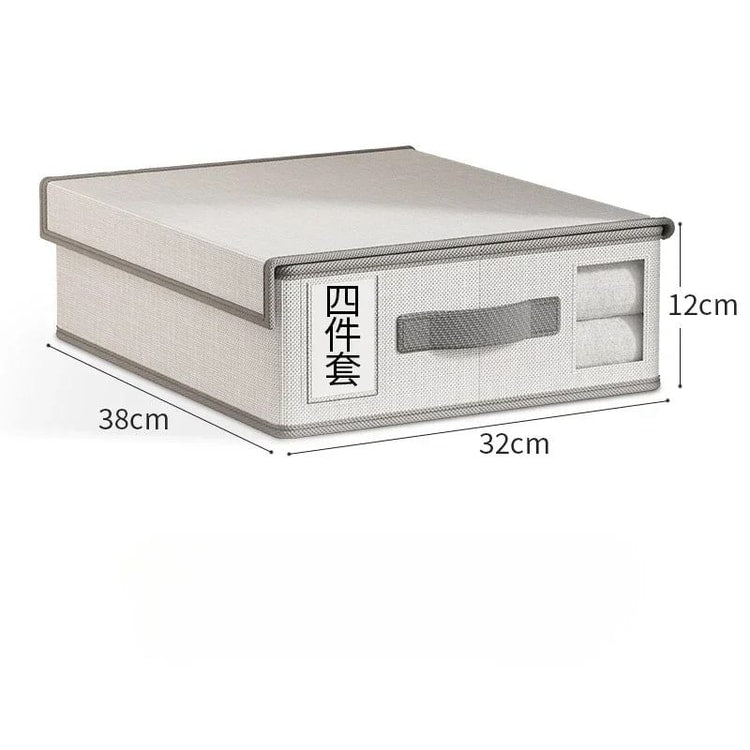 Foldable Bedding Storage Box Organizer for Sheets, Blankets &amp; Linens