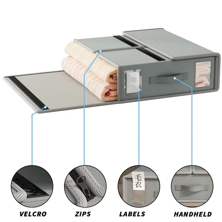 Foldable Bedding Storage Box Organizer for Sheets, Blankets &amp; Linens