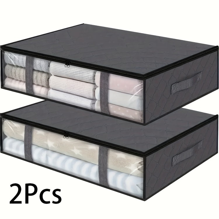 2-Piece Under-Bed Storage Bags for Bedding &amp; Clothes