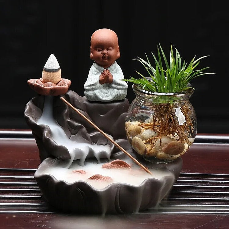 Moon Monk Ceramic Backflow Incense Holder