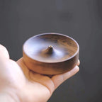 Solid Wood Round Incense Holder for Stick Incense &amp; Table Decor